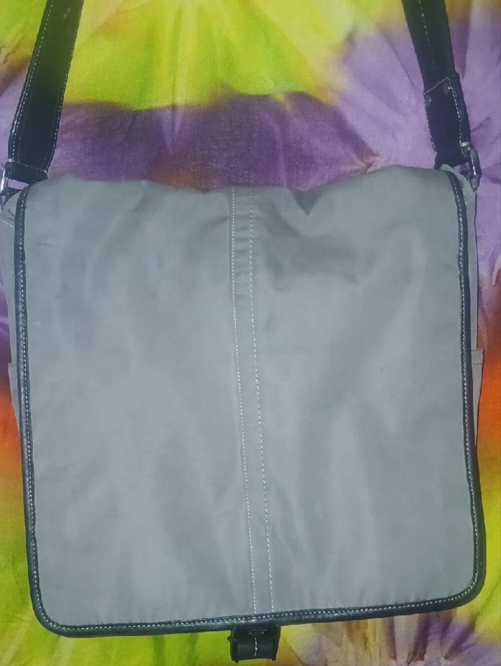 Y2K Coach Men’s Messenger Bag in Gray with Black Strap